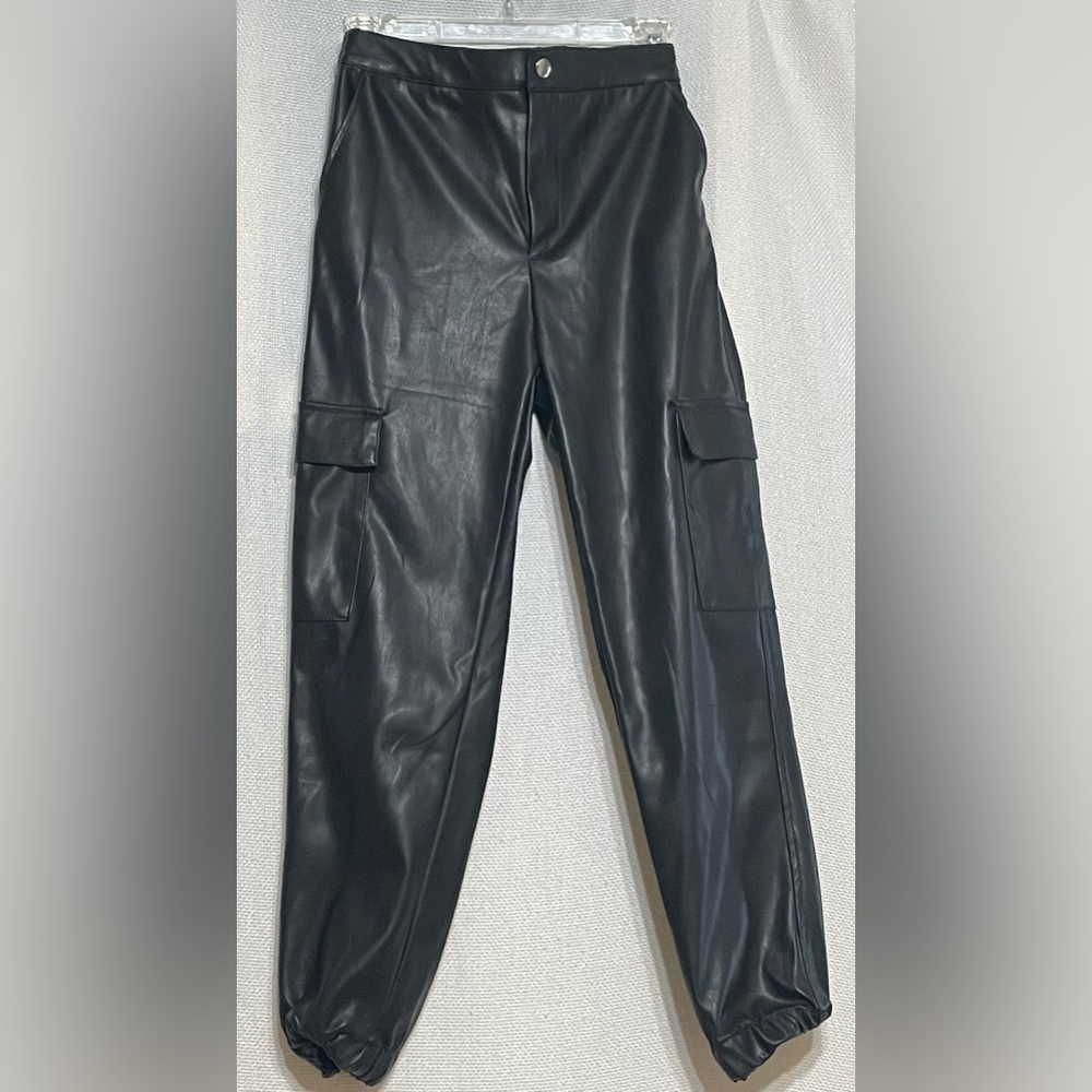 Love Tree vegan leather cargo pants
